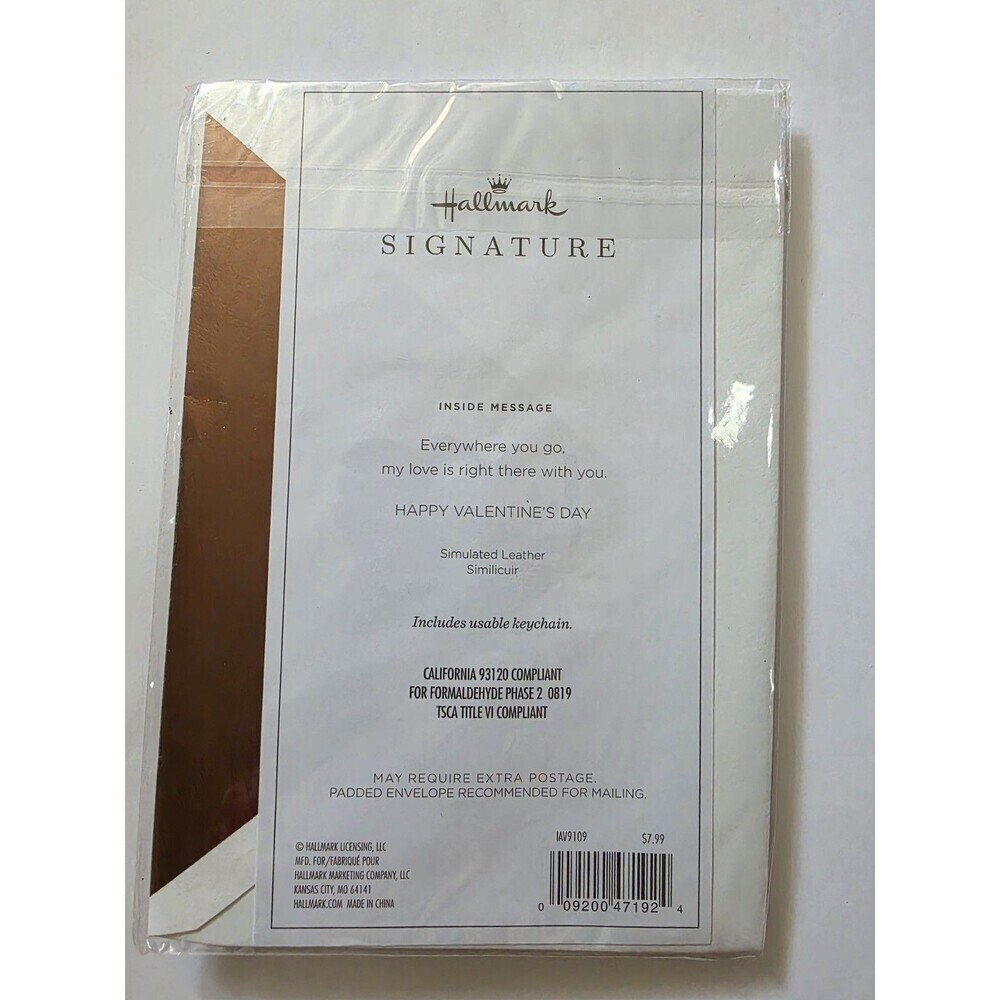 Hallmark Signature Valentine Greeting Card & Env Includes Keepsake Keychain Lot - Picture 3 of 3